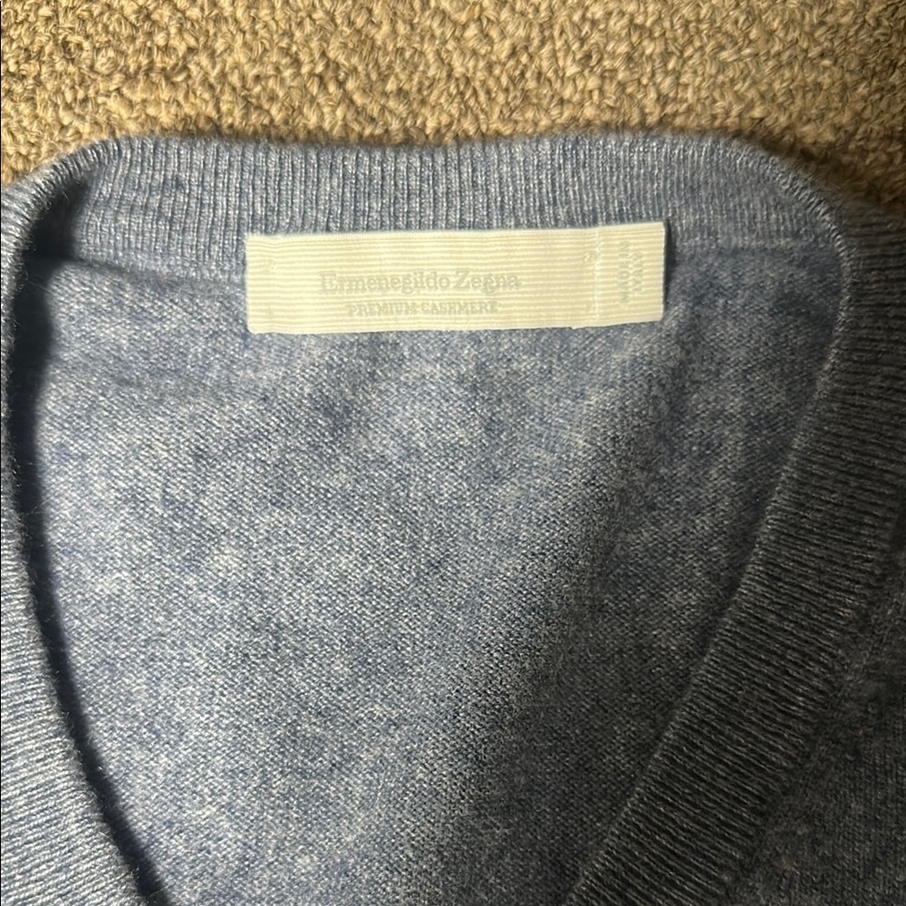 Ermenegildo Zegna Blue V-Neck Sweater